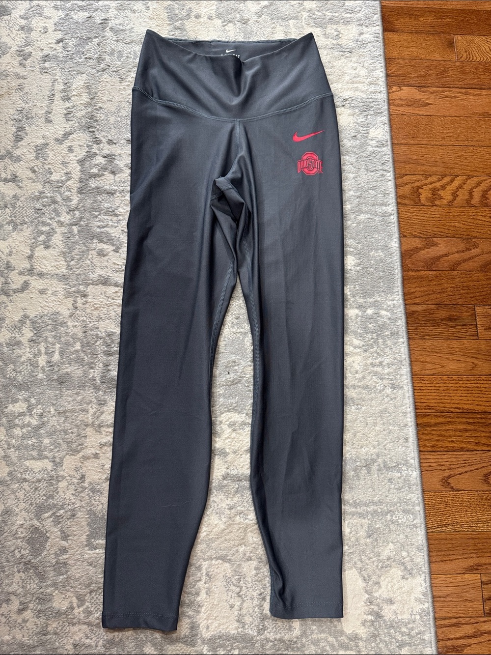 Nike Kids Black Leggings with Red Swoosh and Logo